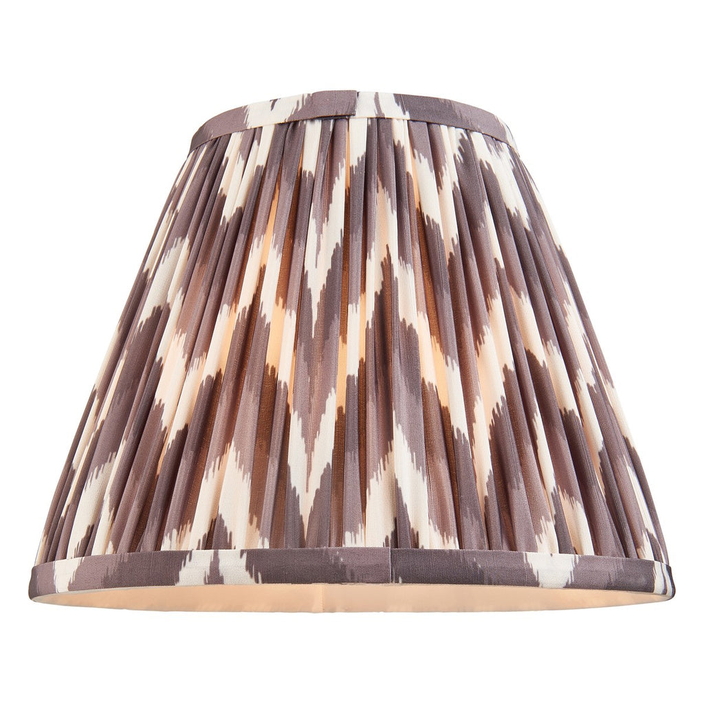 Endon Twist Table Lamp in Oak Effect with ZigZag 25cm Pearl Grey Shade