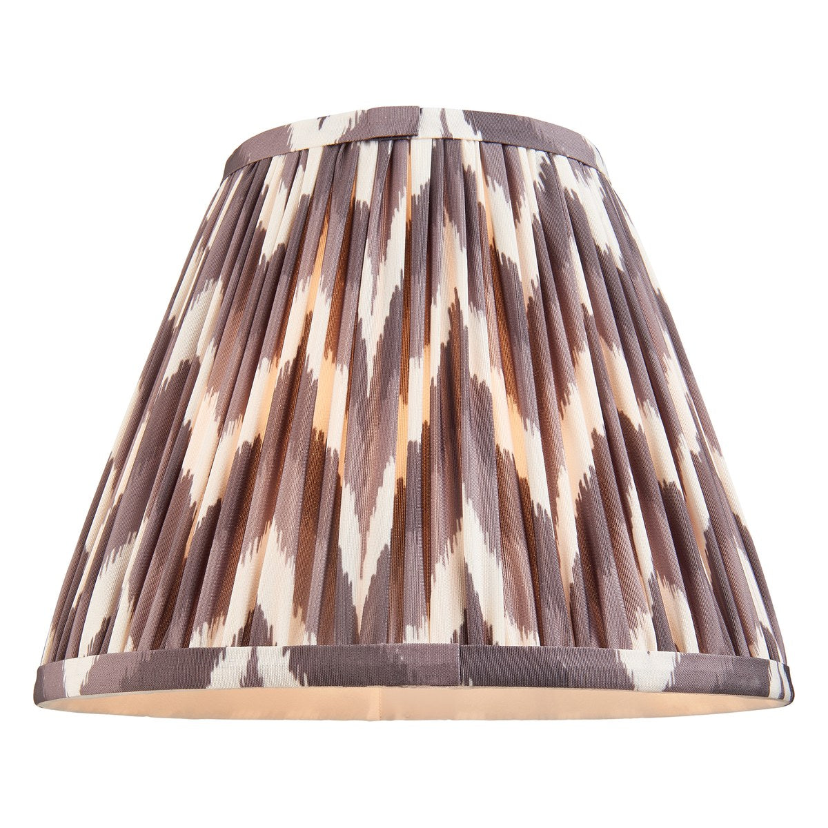Endon Twist Table Lamp in Oak Effect with ZigZag 25cm Pearl Grey Shade