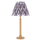 Endon Twist Table Lamp in Oak Effect with ZigZag 25cm Pearl Grey Shade