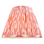 Endon Twist Table Lamp in Oak Effect with Ikat 25cm Coral Pink Shade
