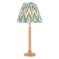 Endon Twist Table Lamp in Oak Effect with ZigZag 25cm Cotswold Green Shade