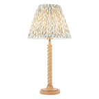 Endon Twist Table Lamp in Oak Effect with Leaf 25cm Herb Garden Green Shade