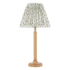 Endon Twist Table Lamp in Oak Effect with Leaf 25cm Herb Garden Green Shade