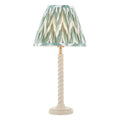 Endon Twist Table Lamp in Satin Almond White with ZigZag 25cm Cotswold Green Shade