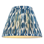 Endon Twist Table Lamp in Satin Almond White with Ikat 25cm Marlin Blue Shade