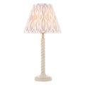 Endon Twist Table Lamp in Satin Almond White with Ikat 25cm Neutral Shade