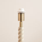 Endon Twist Table Lamp in Satin Almond White with Ikat 25cm Neutral Shade