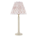 Endon Twist Table Lamp in Satin Almond White with Ikat 25cm Neutral Shade