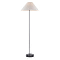 Endon Arlo Floor Lamp in Matt Black with Avalon 52cm Natural Linen Shade