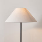 Endon Arlo Floor Lamp in Matt Black with Avalon 52cm Natural Linen Shade