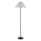 Endon Arlo Floor Lamp in Matt Black with Avalon 52cm Natural Linen Shade
