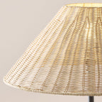 Endon Arlo Floor Lamp in Matt Black with 52cm Natural Rattan Shade