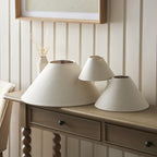 Endon Arlo Floor Lamp in Antique Brass with Avalon 52cm Natural Linen Shade