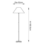 Endon Arlo Floor Lamp in Antique Brass with Avalon 52cm Natural Linen Shade