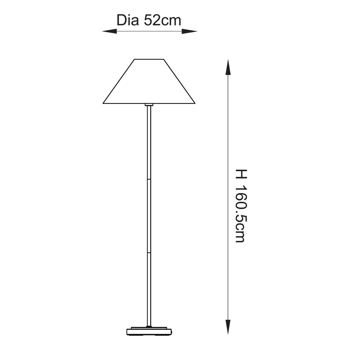 Endon Arlo Floor Lamp in Antique Brass with Avalon 52cm Natural Linen Shade