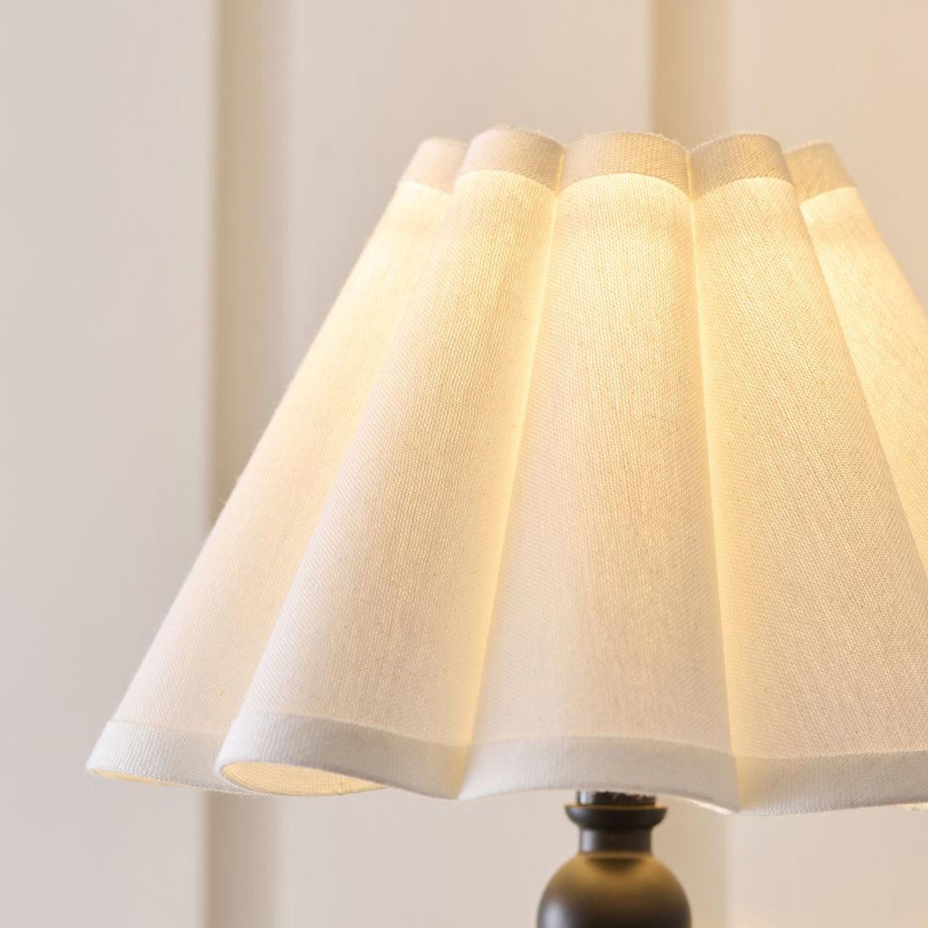 Endon Sylvie Wall Light in Matt Black with Vintage White Cotton Shade