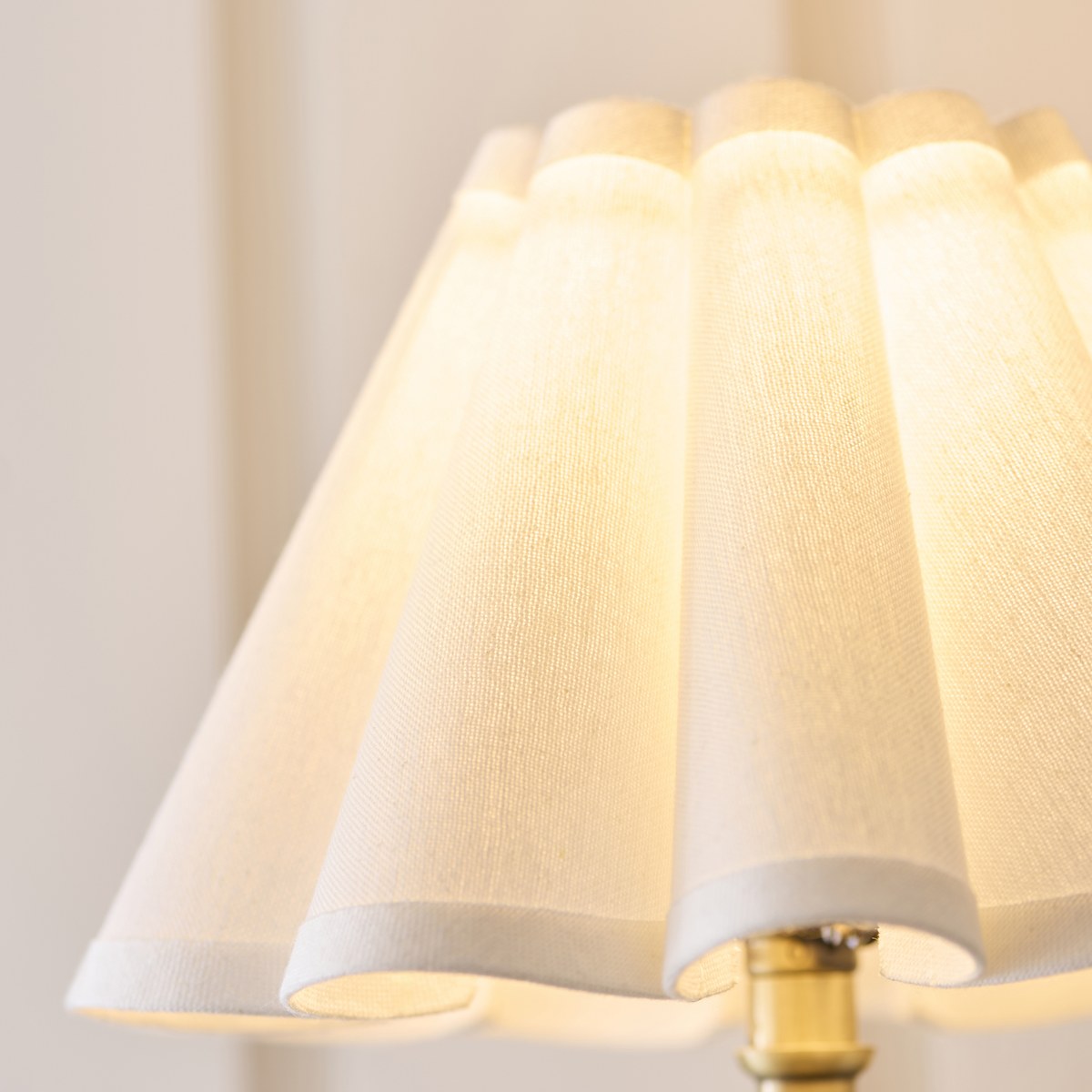 Endon Sylvie Wall Light in Antique Brass with Vintage White Cotton Shade