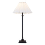 Endon Sylvie Table Lamp in Matt Black with Vintage White Cotton Shade