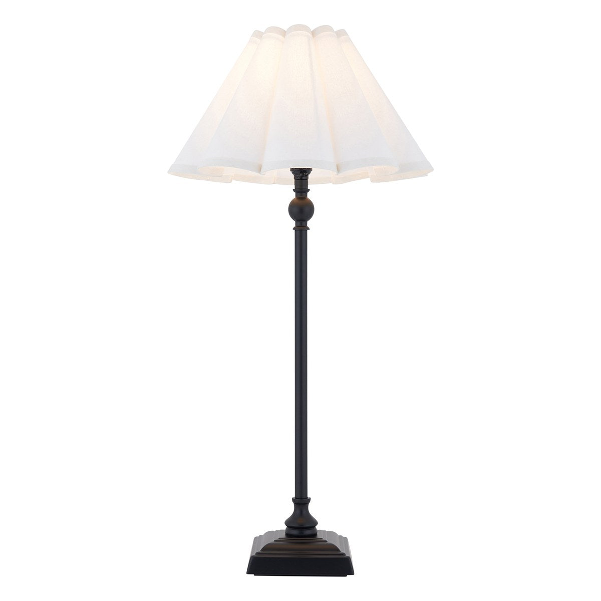 Endon Sylvie Table Lamp in Matt Black with Vintage White Cotton Shade