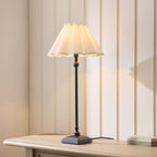 Endon Sylvie Table Lamp in Matt Black with Vintage White Cotton Shade