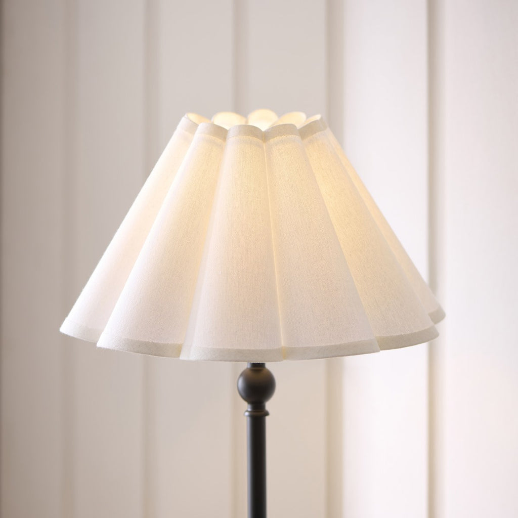 Endon Sylvie Table Lamp in Matt Black with Vintage White Cotton Shade