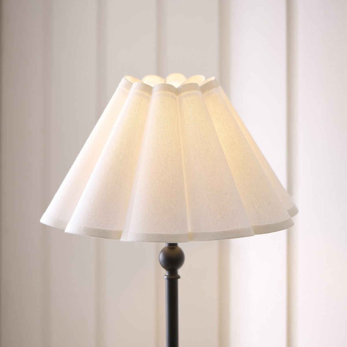 Endon Sylvie Table Lamp in Matt Black with Vintage White Cotton Shade