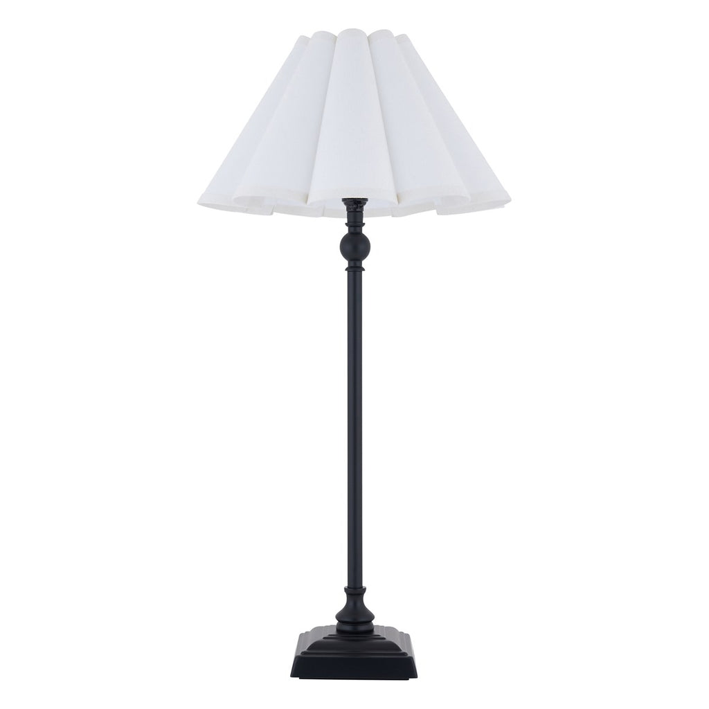 Endon Sylvie Table Lamp in Matt Black with Vintage White Cotton Shade