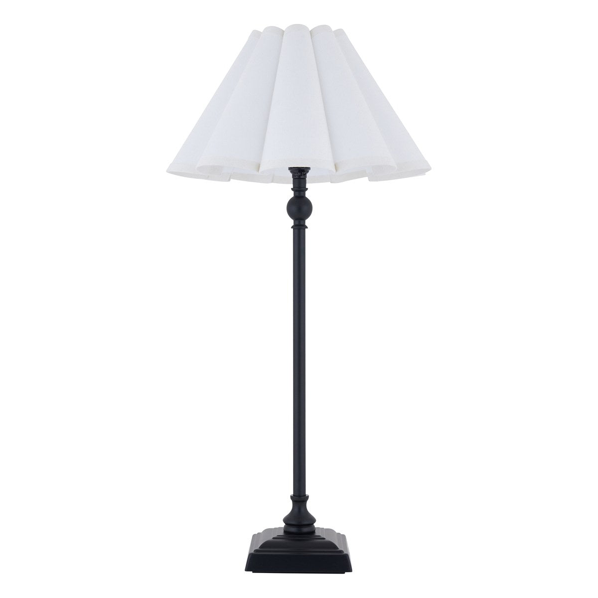 Endon Sylvie Table Lamp in Matt Black with Vintage White Cotton Shade