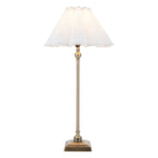 Endon Sylvie Table Lamp in Antique Brass with Vintage White Cotton Shade