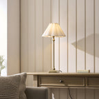 Endon Sylvie Table Lamp in Antique Brass with Vintage White Cotton Shade