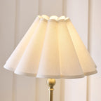 Endon Sylvie Table Lamp in Antique Brass with Vintage White Cotton Shade