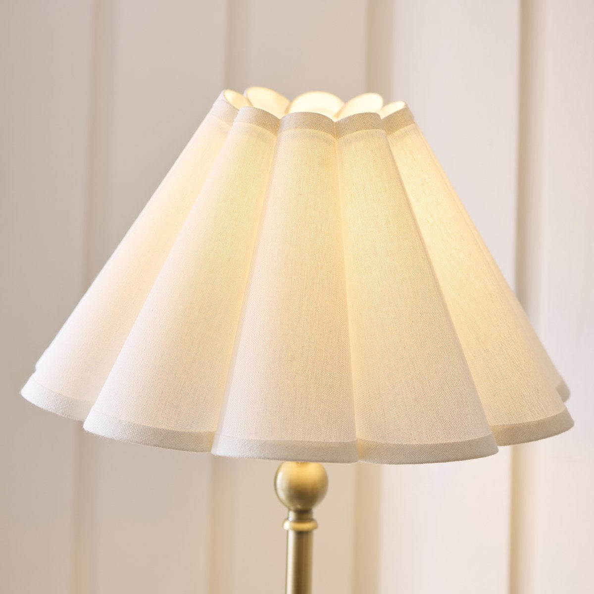 Endon Sylvie Table Lamp in Antique Brass with Vintage White Cotton Shade