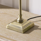 Endon Sylvie Table Lamp in Antique Brass with Vintage White Cotton Shade