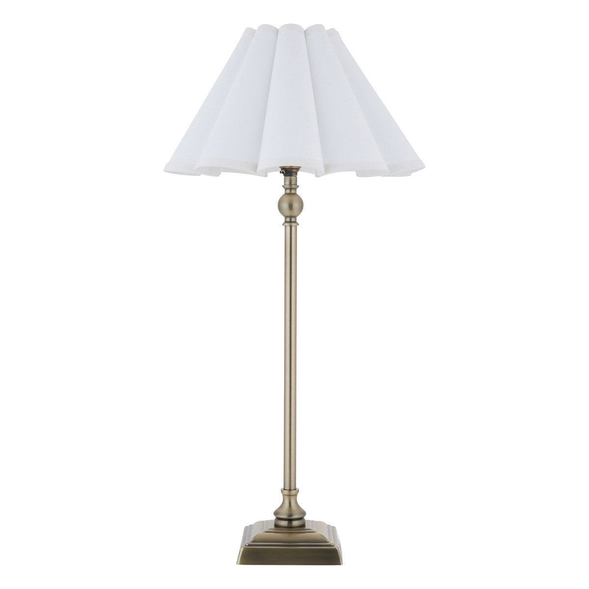 Endon Sylvie Table Lamp in Antique Brass with Vintage White Cotton Shade