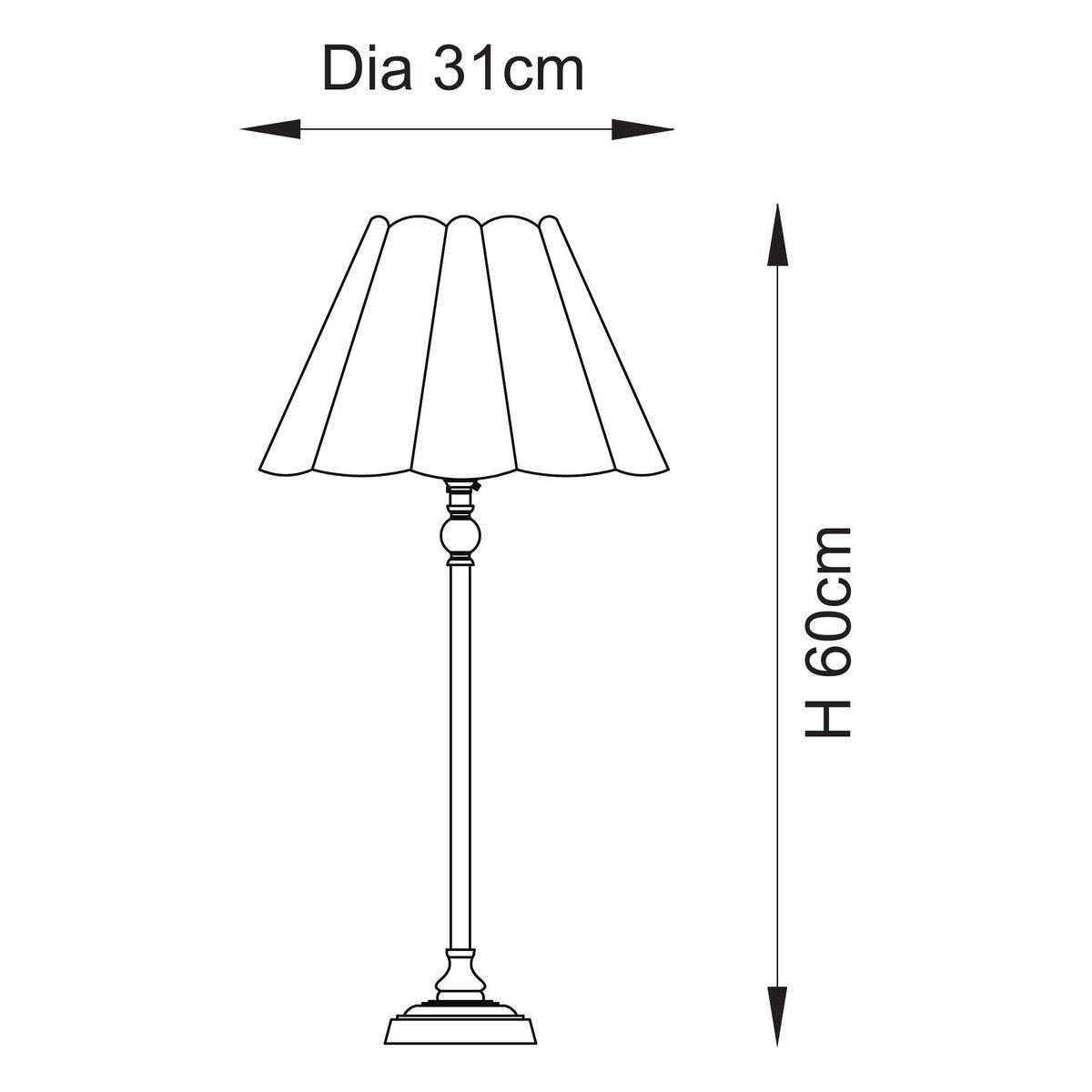 Endon Sylvie Table Lamp in Antique Brass with Vintage White Cotton Shade