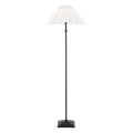 Endon Sylvie Floor Lamp in Matt Black with Vintage White Cotton Shade