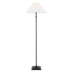 Endon Sylvie Floor Lamp in Matt Black with Vintage White Cotton Shade