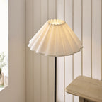 Endon Sylvie Floor Lamp in Matt Black with Vintage White Cotton Shade