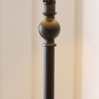 Endon Sylvie Floor Lamp in Matt Black with Vintage White Cotton Shade