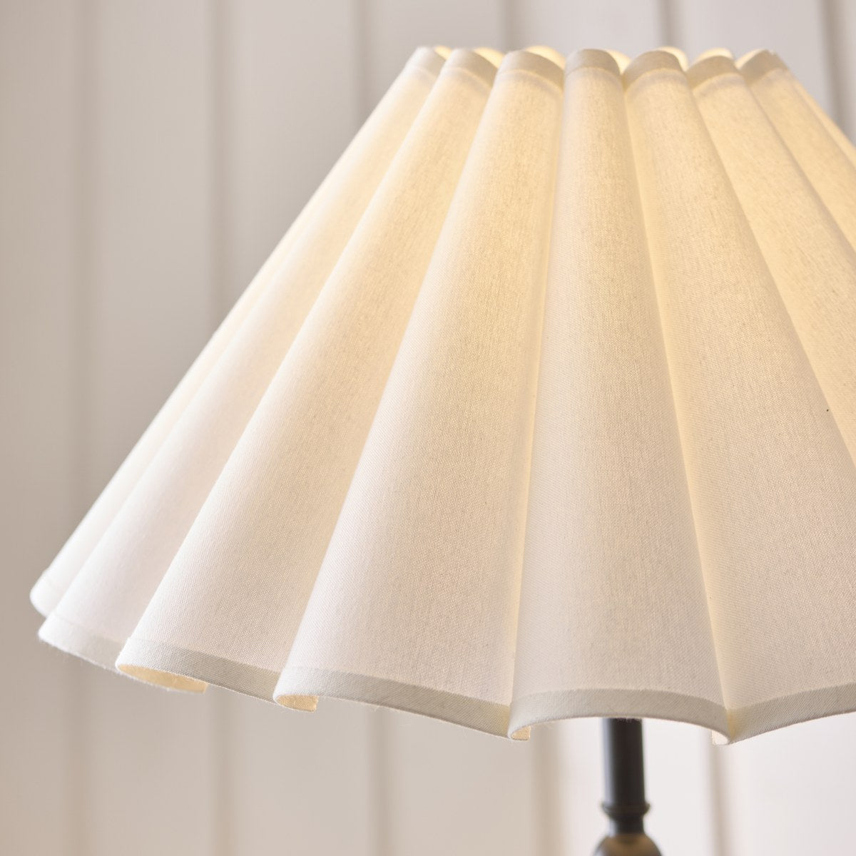 Endon Sylvie Floor Lamp in Matt Black with Vintage White Cotton Shade