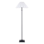 Endon Sylvie Floor Lamp in Matt Black with Vintage White Cotton Shade