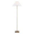 Endon Sylvie Floor Lamp in Antique Brass with Vintage White Cotton Shade