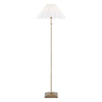 Endon Sylvie Floor Lamp in Antique Brass with Vintage White Cotton Shade