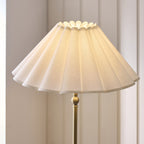 Endon Sylvie Floor Lamp in Antique Brass with Vintage White Cotton Shade