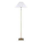 Endon Sylvie Floor Lamp in Antique Brass with Vintage White Cotton Shade