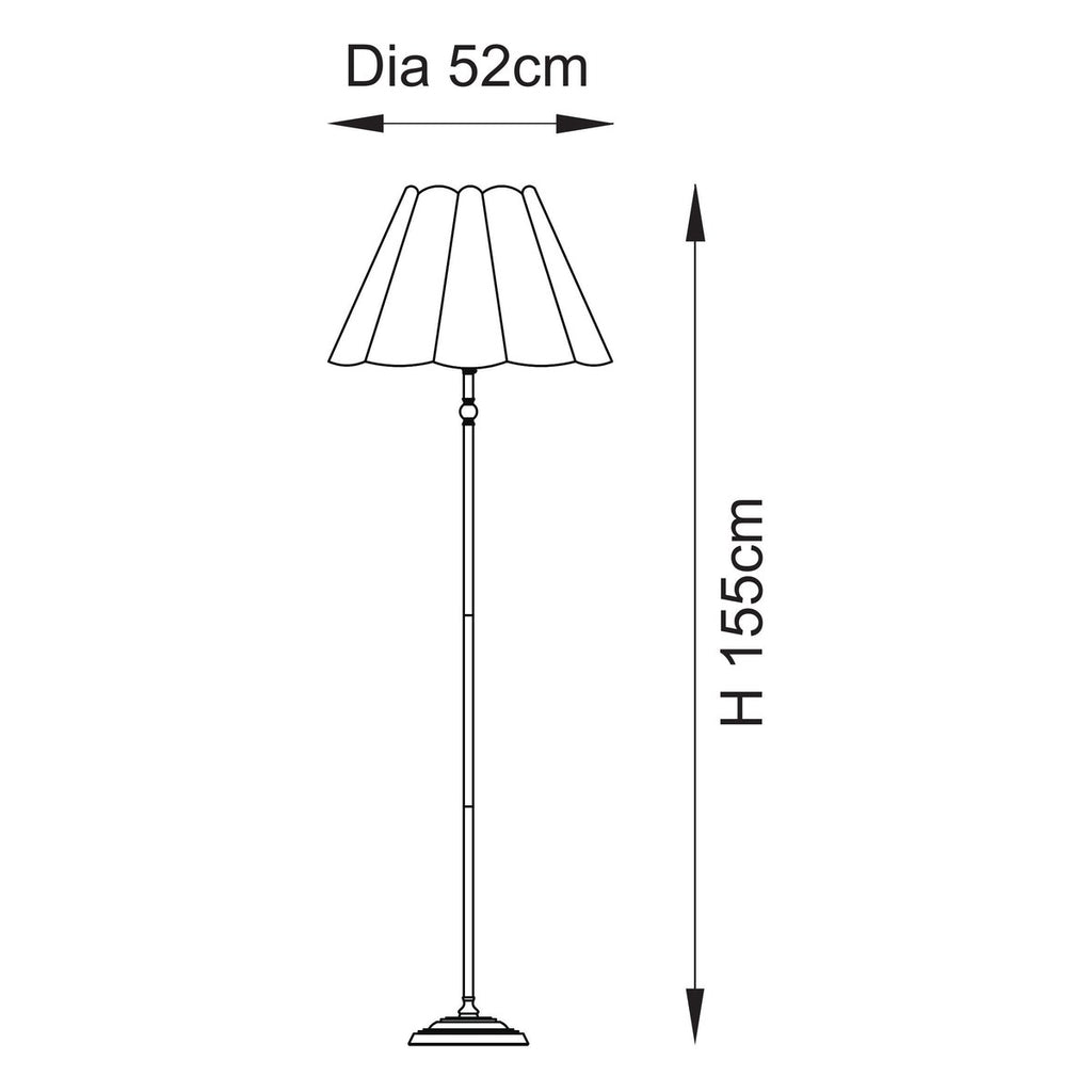 Endon Sylvie Floor Lamp in Antique Brass with Vintage White Cotton Shade