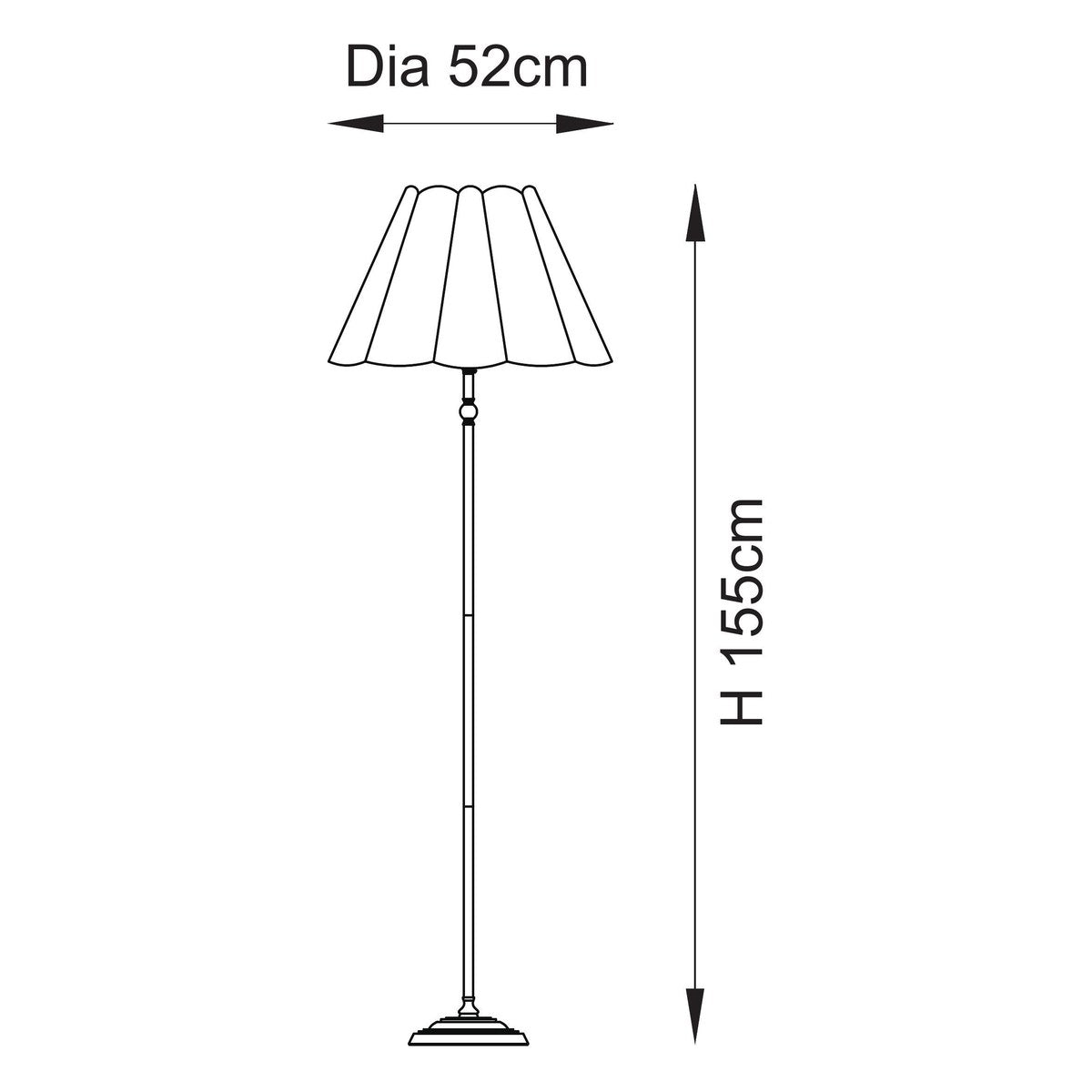 Endon Sylvie Floor Lamp in Antique Brass with Vintage White Cotton Shade