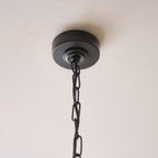 Endon Sylvie 5 Light Pendant Light in Matt Black with Vintage White Cotton Shades