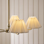 Endon Sylvie 5 Light Pendant Light in Antique Brass with Vintage White Cotton Shades