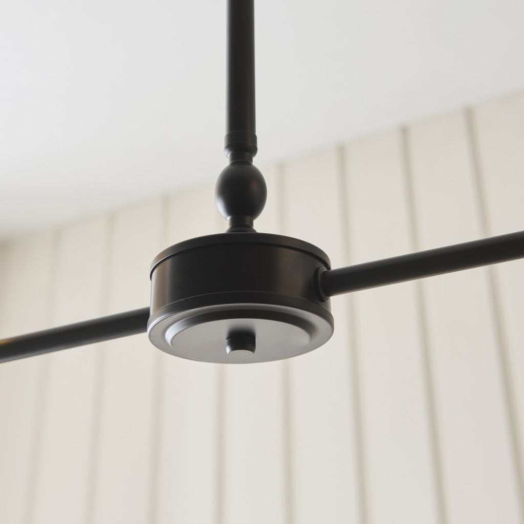 Endon Sylvie 2 Light Pendant Light in Matt Black with Vintage White Cotton Shades